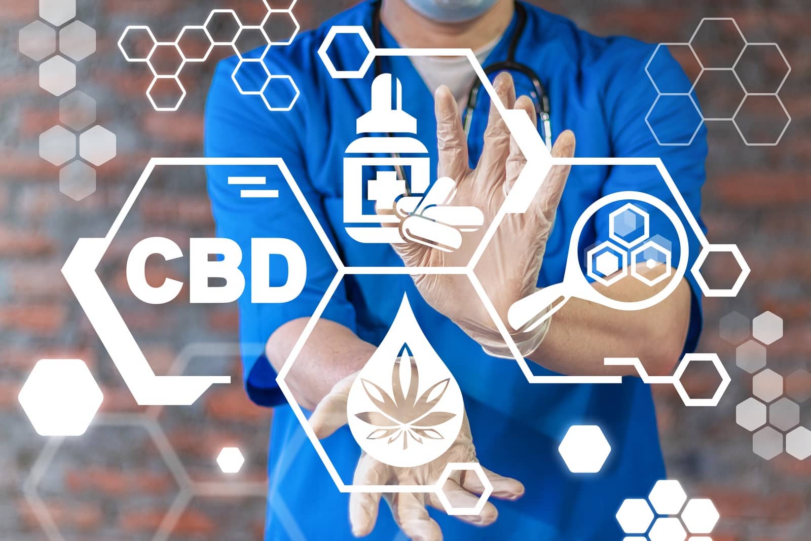 CBD Medicine Use Cannabis Drugs Concept. Medical Science Laborat